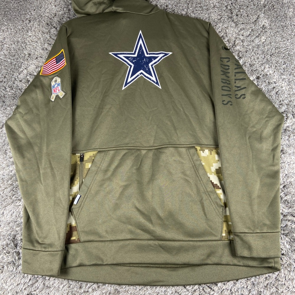 Nike Salute to Service Dallas Cowboys Hoodie Mens Large Green NFL Therma-FIT